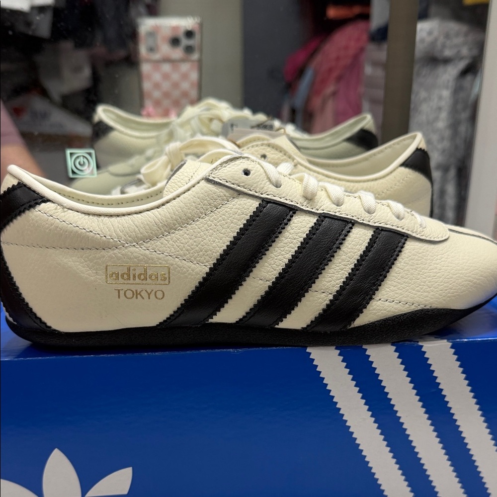 adidas Cream and Black Tokyo Sneakers